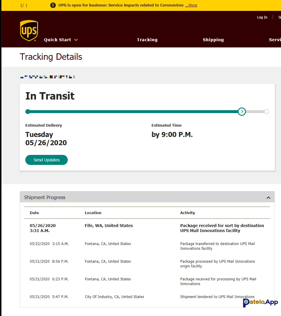 UPS Tracking